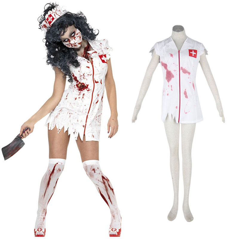 Halloween Culture zombie Burst Blod Nurses en Cosplay Kostym