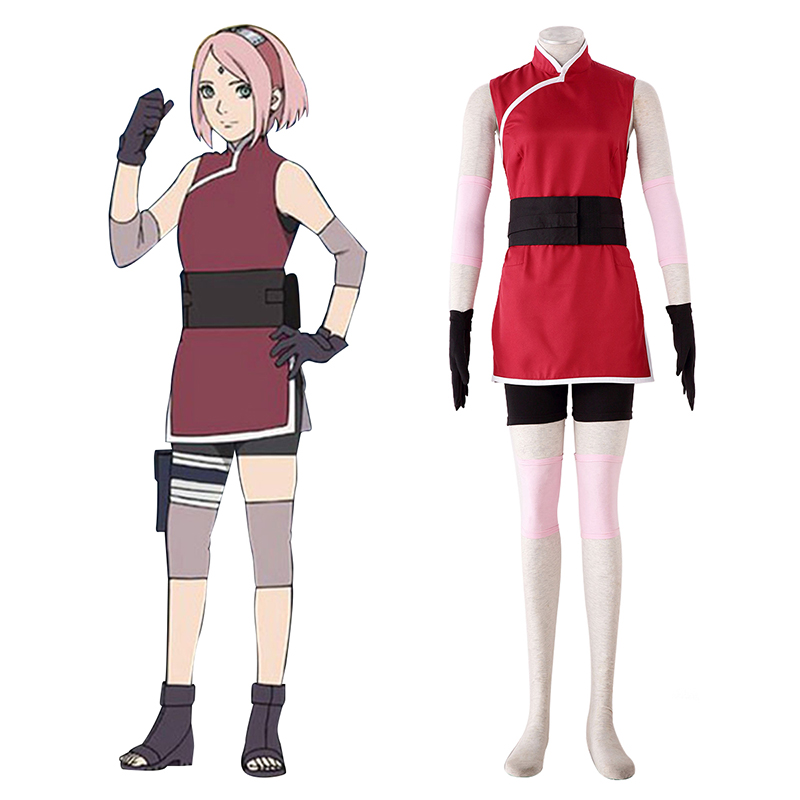 Naruto Sakura Haruno 3 Cosplay Kostym
