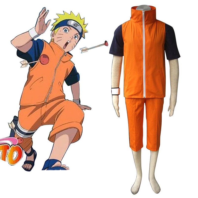 Naruto Uzumaki Naruto 3 Cosplay Kostym