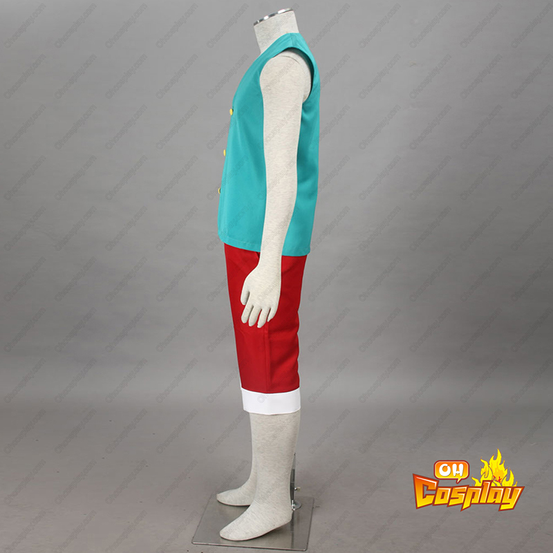 One Piece Monkey D. Luffy 3 Green Cosplay Kostymer