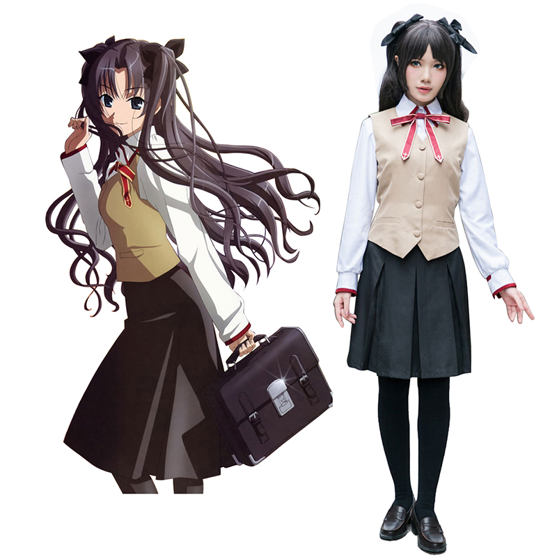 The Holy Grail War Tohsaka Rin 3 School Uniform Cosplay Kostymer
