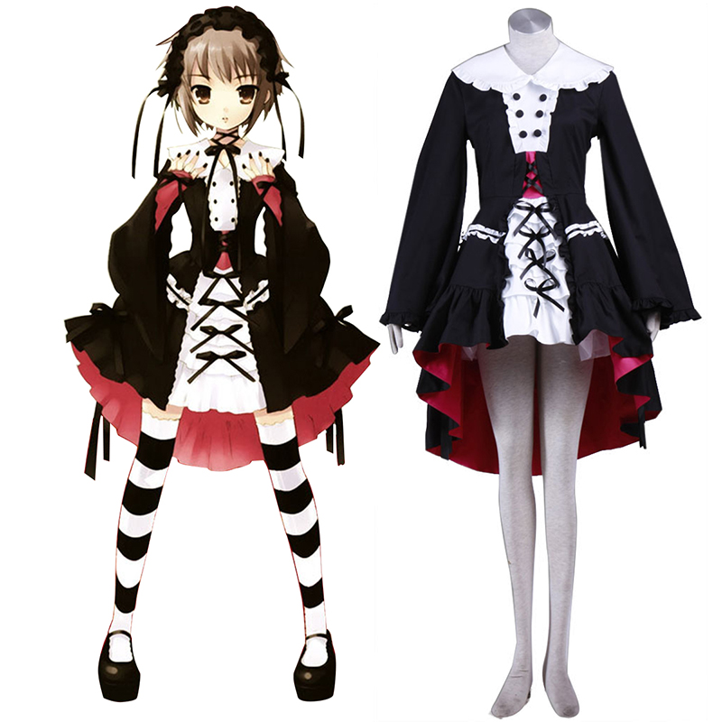 Haruhi Suzumiya Nagato Yuki 2 Lolita Cosplay Kostym