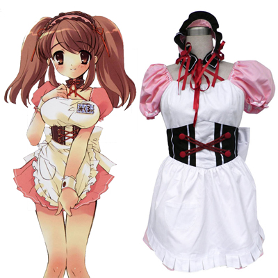 Haruhi Suzumiya Asahina Mikuru 1ST Maid Cosplay Costumes Deluxe Edition
