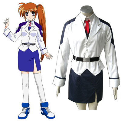 Magical Girl Lyrical Nanoha Nanoha Takamachi 1ST white Cosplay Costumes Deluxe Edition
