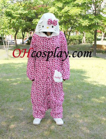 Розовый леопард Kitty Кигуруми костюм Пижама 