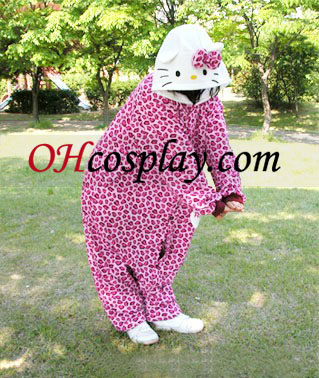 Pink Leopard Kitty Kigurumi Traje Pijamas