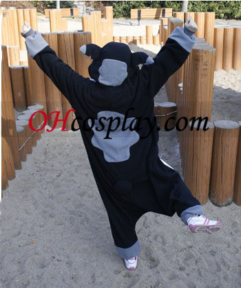 В прошлом месяце черного цвета Кигуруми костюм Пижама 