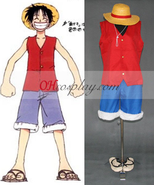 One Piece Luffy 1st Cosplay Set ? Hat ? Sandals