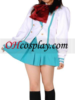 Light Blue Short Sleeves School Uniform Cosplay Costume