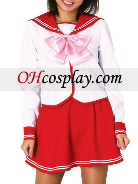 Red falda larga de las mangas del uniforme escolar cosplay