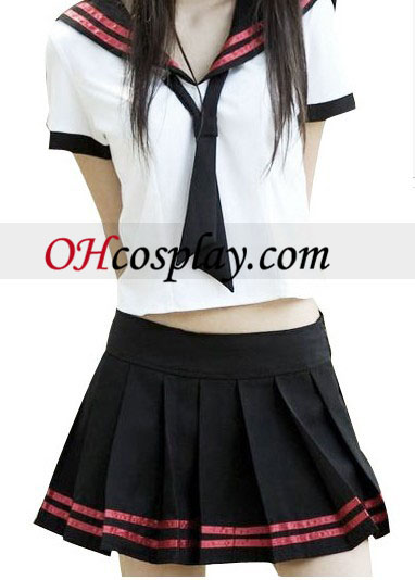 High waisted Short Sleeves Cute School Uniform Cosplay Costume
