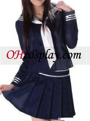 Deep Blue de manga larga uniforme escolar cosplay