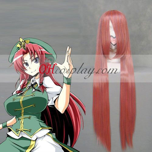 Touhou Project Hong Meiling Light Red Cosplay Wig