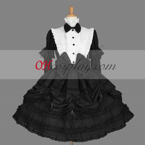 Svart Gothic Lolita kjole -LTFS0136