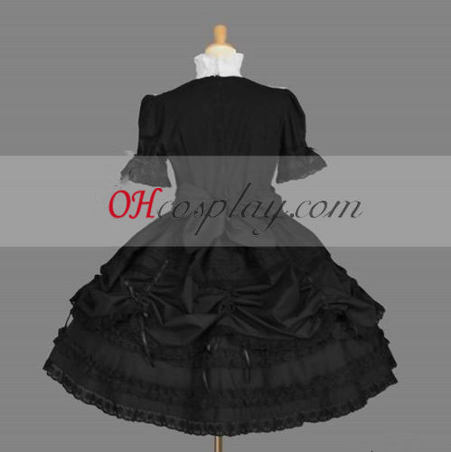 Zwarte Gothic Lolita Dress-LTFS0136