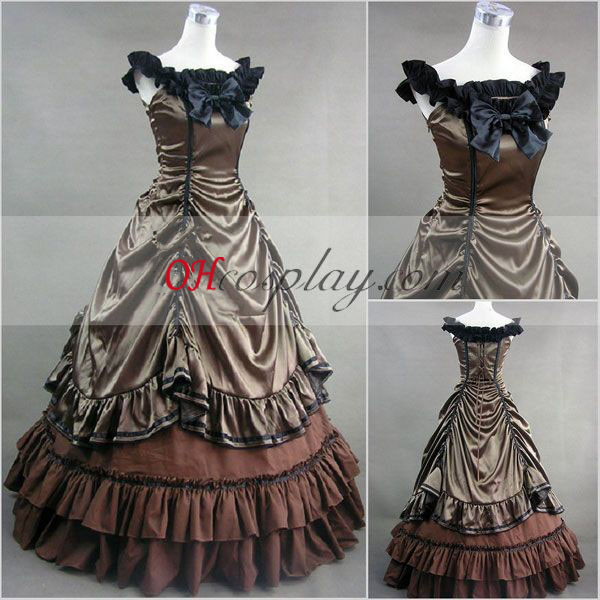 Sepia mouwloze Gothic Lolita Dress