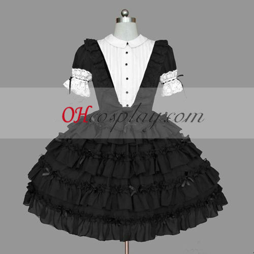 Black Gothic Lolita Dress Cosplay Gowns