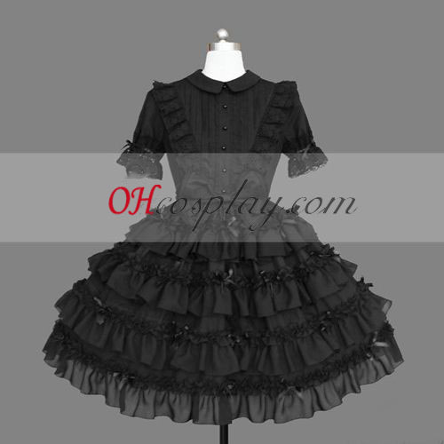Black Gothic Lolita Cosplay Halloween Costume