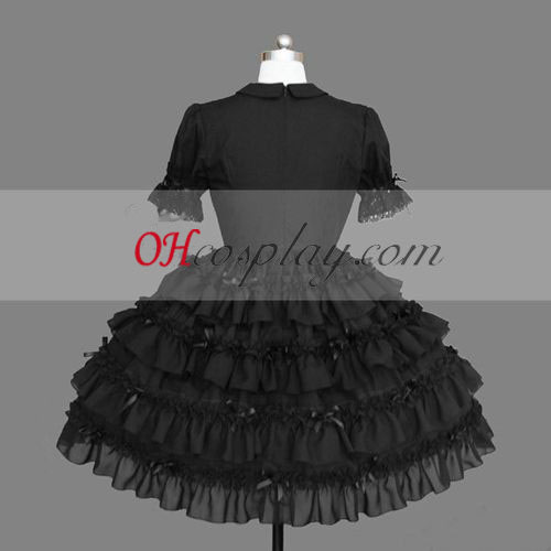 Negro Gothic Lolita vestido