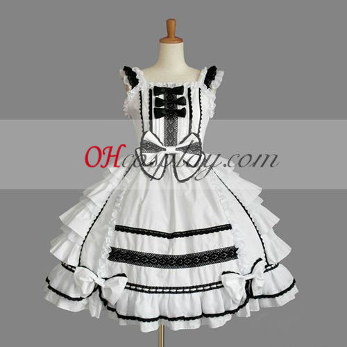 Бял готските Лолита рокля Хелоуин костюми България