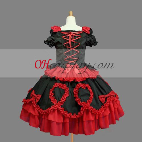 Червен готските Лолита рокля