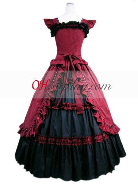 Κόκκινο παραγεμισμένου Γκόθικ φορεσιά η Lolita φωτογραφίσαμε