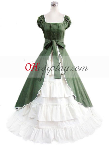 Verde sem mangas vestido Gótico Lolita