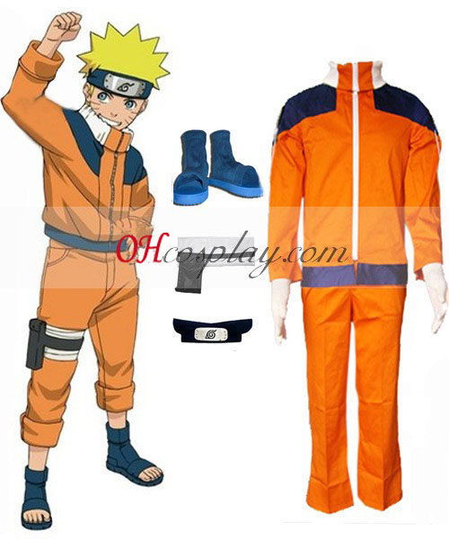 Naruto Uzumaki Naruto 1º Cosplay Traje Definido