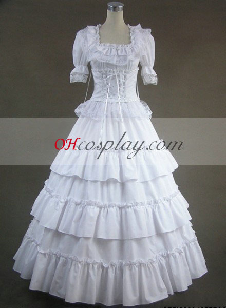 White Short Sleeve Gothic Lolita Dress