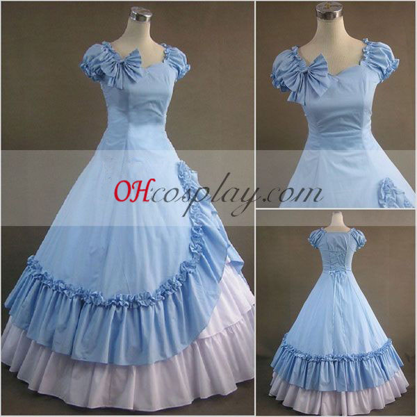Blue Sleeveless Gothic Lolita Dress Halloween Cute