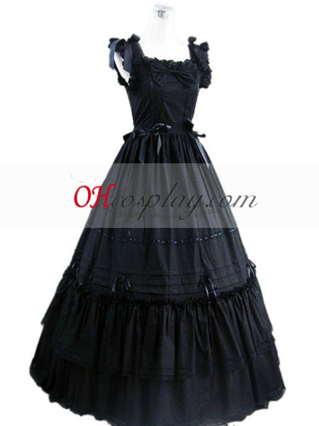 Black Sleeveless Gothic Lolita Dress Halloween Cute