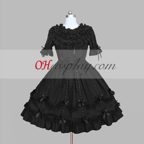 Schwarze Gothic Lolita Kleid