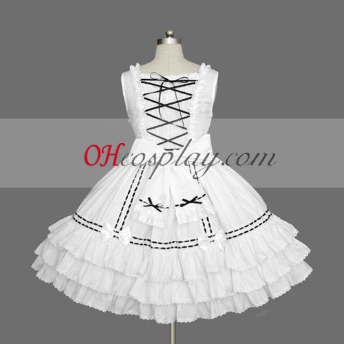 White Gothic Lolita Dress Cosplay Gown