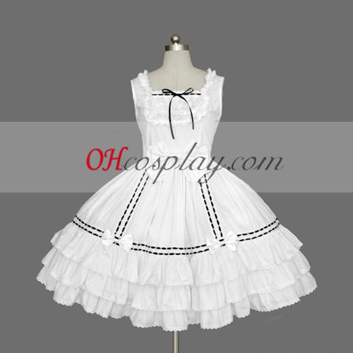 White Gothic Lolita Dress Cosplay Gown