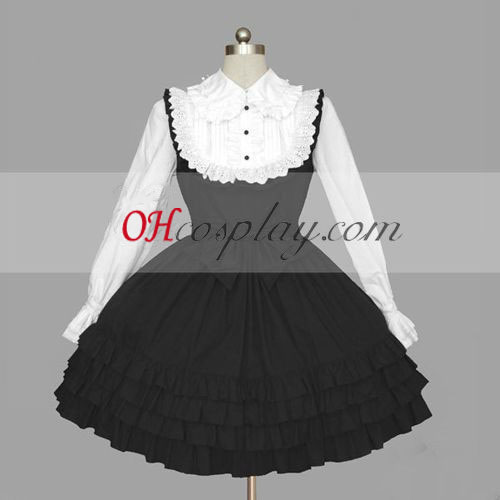 Black-White Gothic Lolita Dress Cheap Gowns