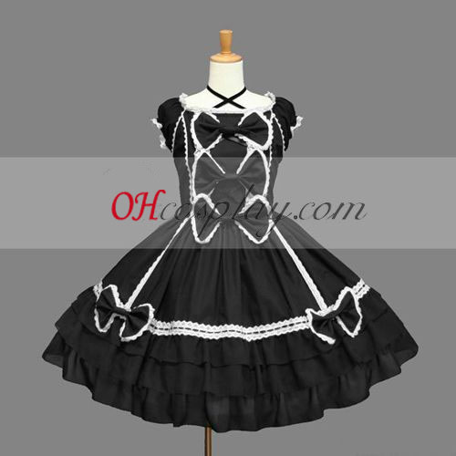 Black Gothic Lolita Dress Japanese Gowns
