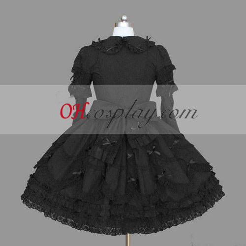Black Gothic Lolita Dress Halloween Style