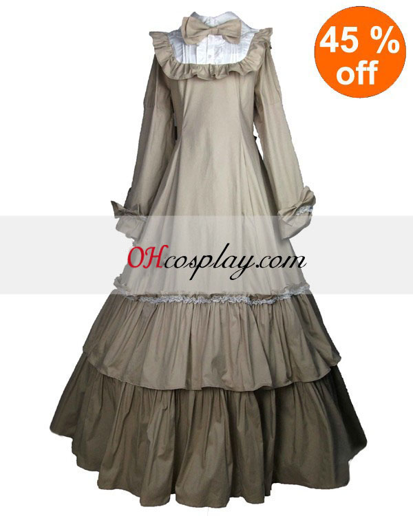Cutton Off-biela dlhým rukávom Classic Lolita šaty