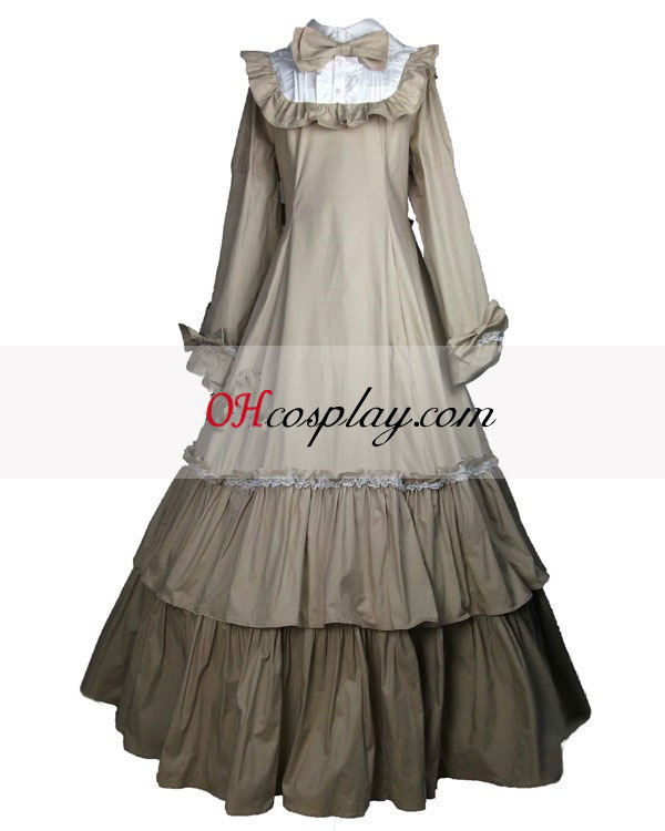 Cutton Off-λευκό μακρύ μακαρόνι Classic η Lolita φωτογραφίσαμε φόρεμα