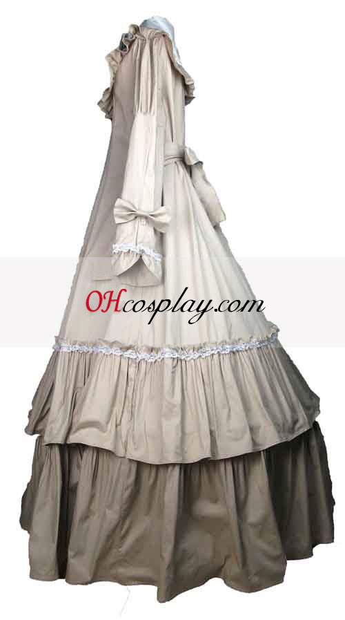 Cutton blanc cassé à manches longues classique Lolita Dress