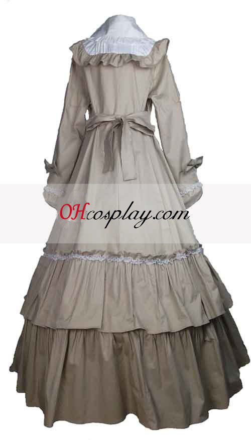 Cutton blanc cassé à manches longues classique Lolita Dress