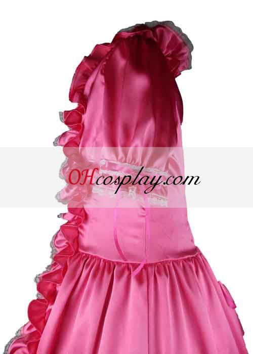 Satin rose à manches courtes Robe Gothic Lolita