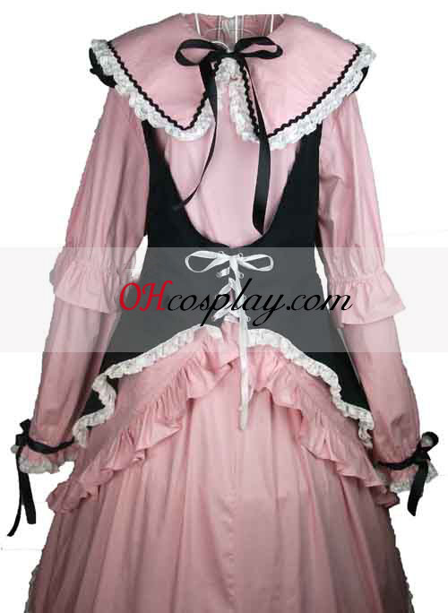 Conexão Cabo Manga Longa Cutton Gótica Lolita vestido