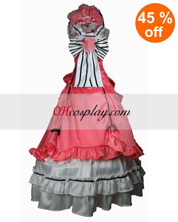 Pink Sleevless Gothic Lolita vestido Algodón