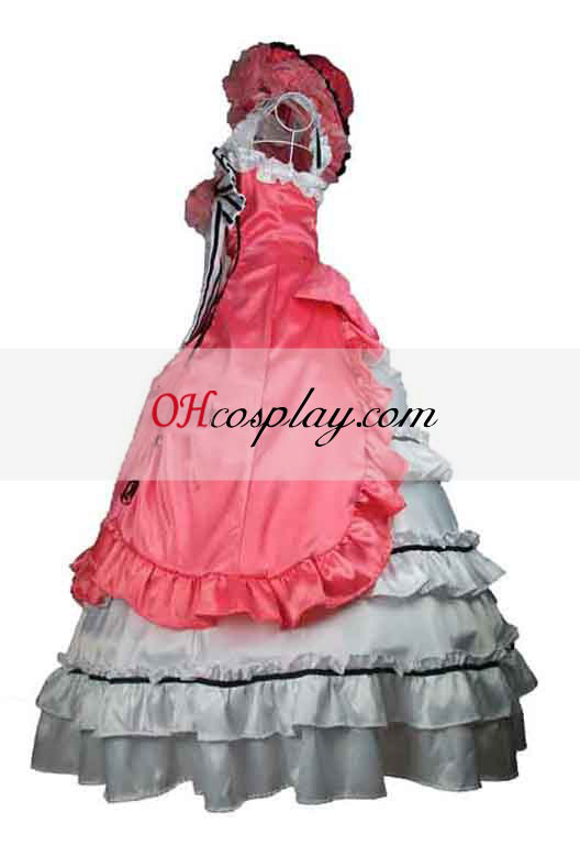 Algodão Rosa Sleevless Gothic Lolita vestido
