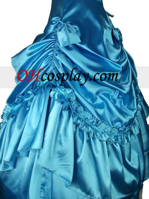 Blau ärmellose Gothic Lolita Kleid