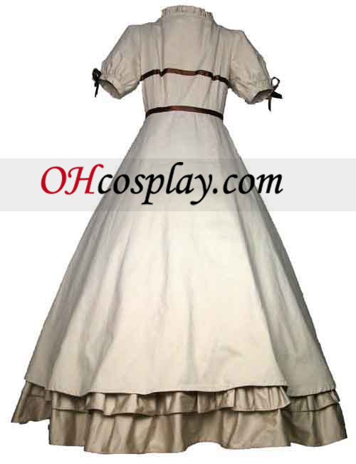 흰색테레이어 짧은 슬리브 드레스 고딕 로리타