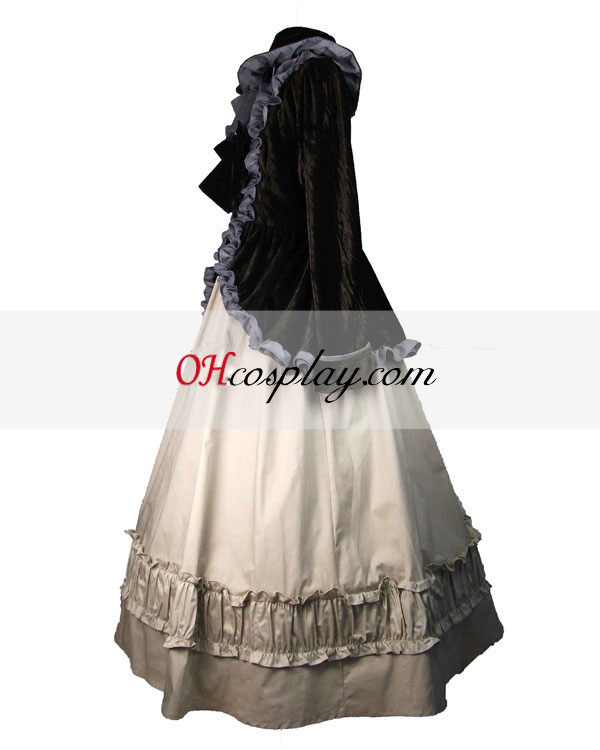Black Coat and Gothic Lolita Dress with Champagne