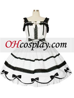 Pitsiä trimmatut Gothic Lolita Cosplay pukea