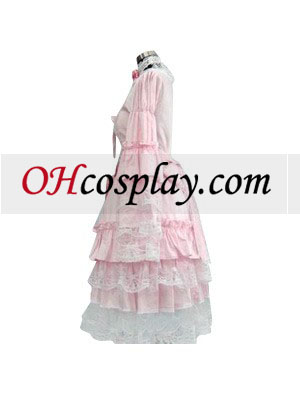 Sladka rožnata in bela Lolita Cosplay obleko